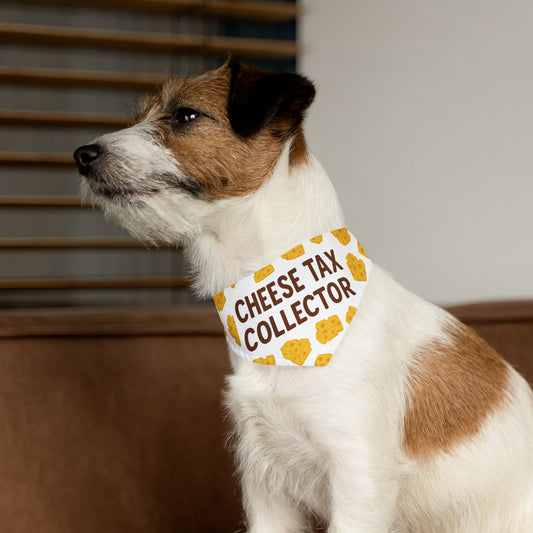 Cheese Tax Collector Pet Bandana Collar, Funny Dog Accessory, Pet Gift, Birthday Celebration, Unique Pet Apparel, Cute Puppy Fashion